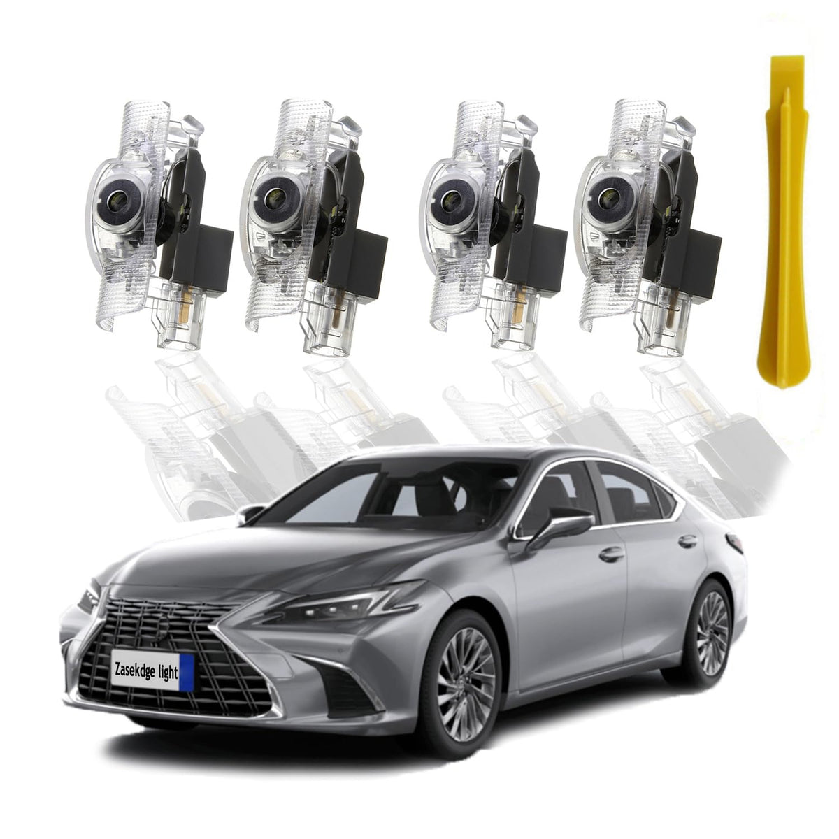 Zasekdge car door light logo projector creates a crisp logo projection at night.