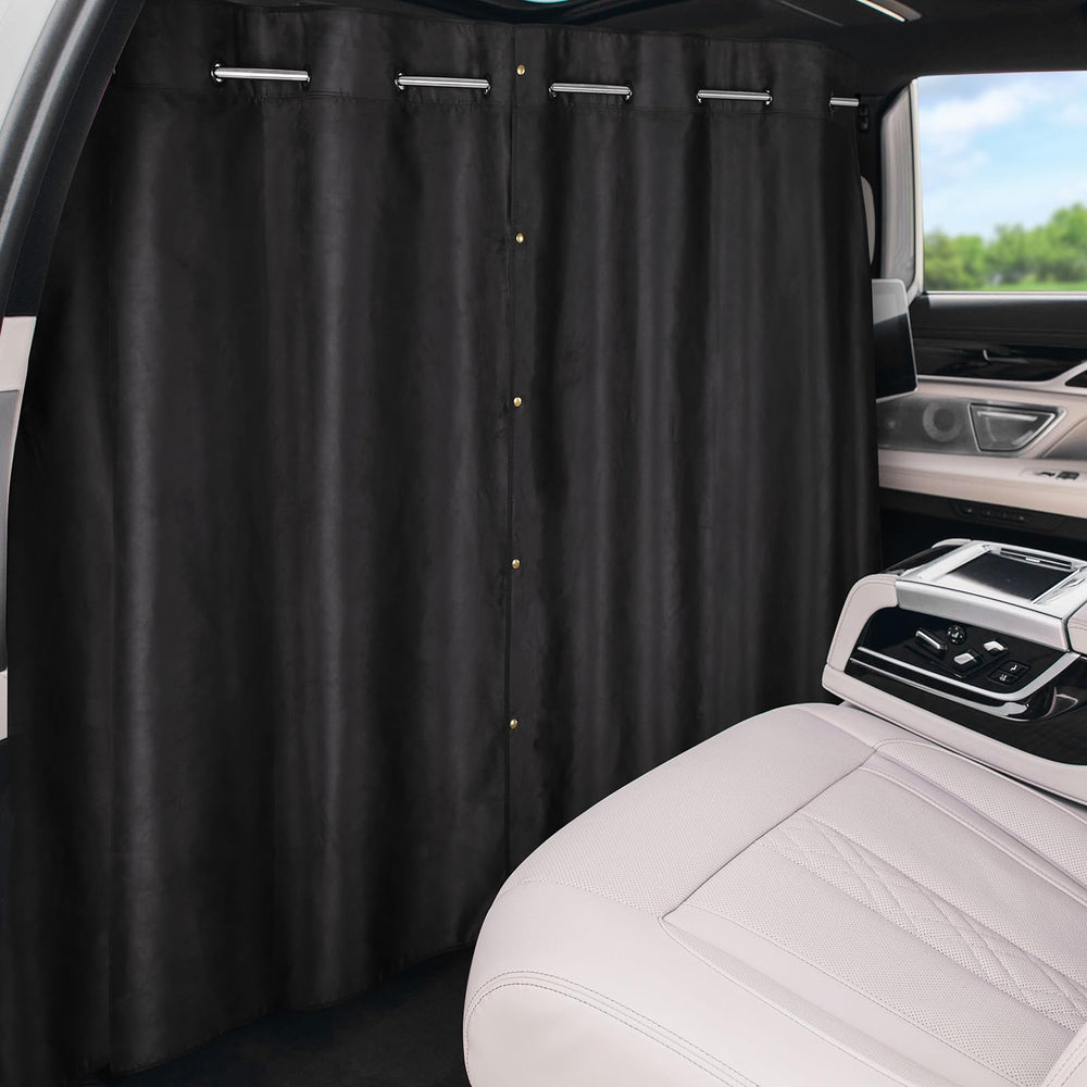 ZATOOTO car divider curtain with pole-assembly for private backseat privacy