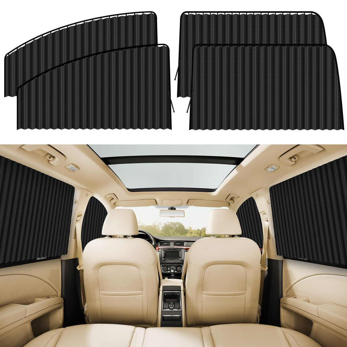 ZATOOTO car shade side window 4pack provides privacy on the go.