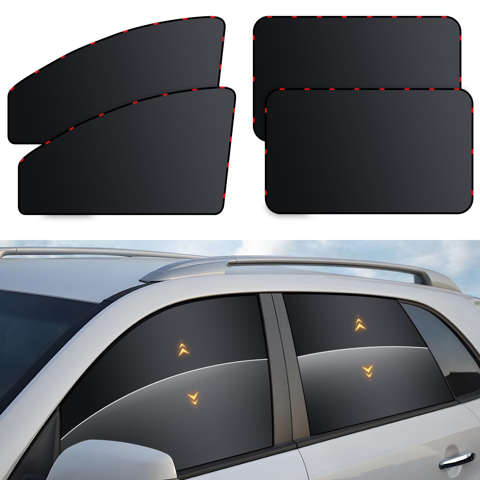 ZATOOTO four-pack car window shades in packaging
