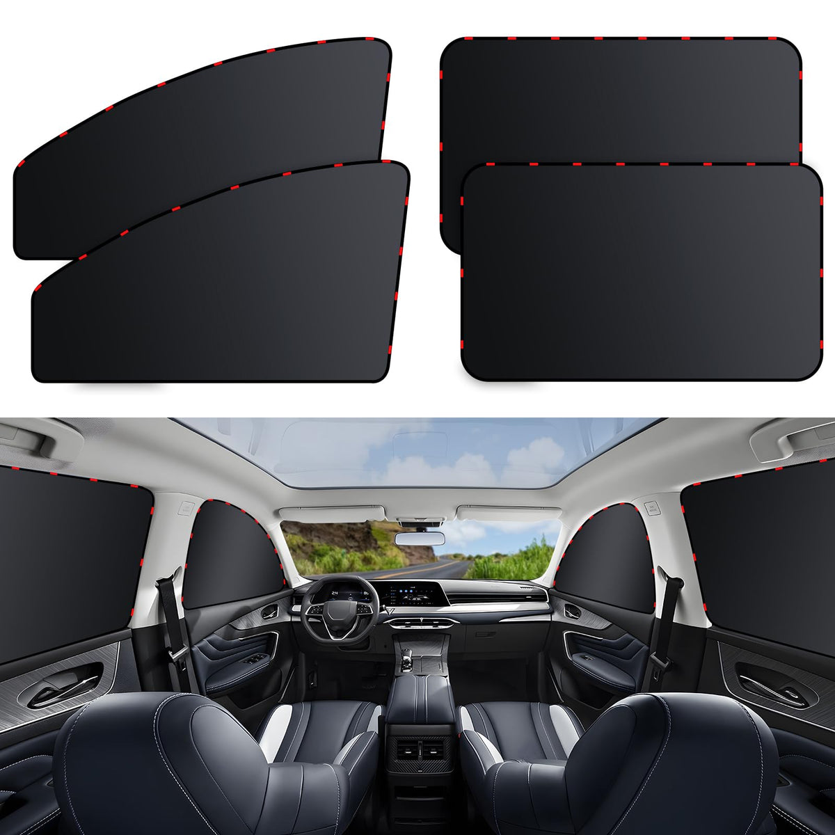 ZATOOTO four-pack car privacy curtains shield your interior during breaks and travel.