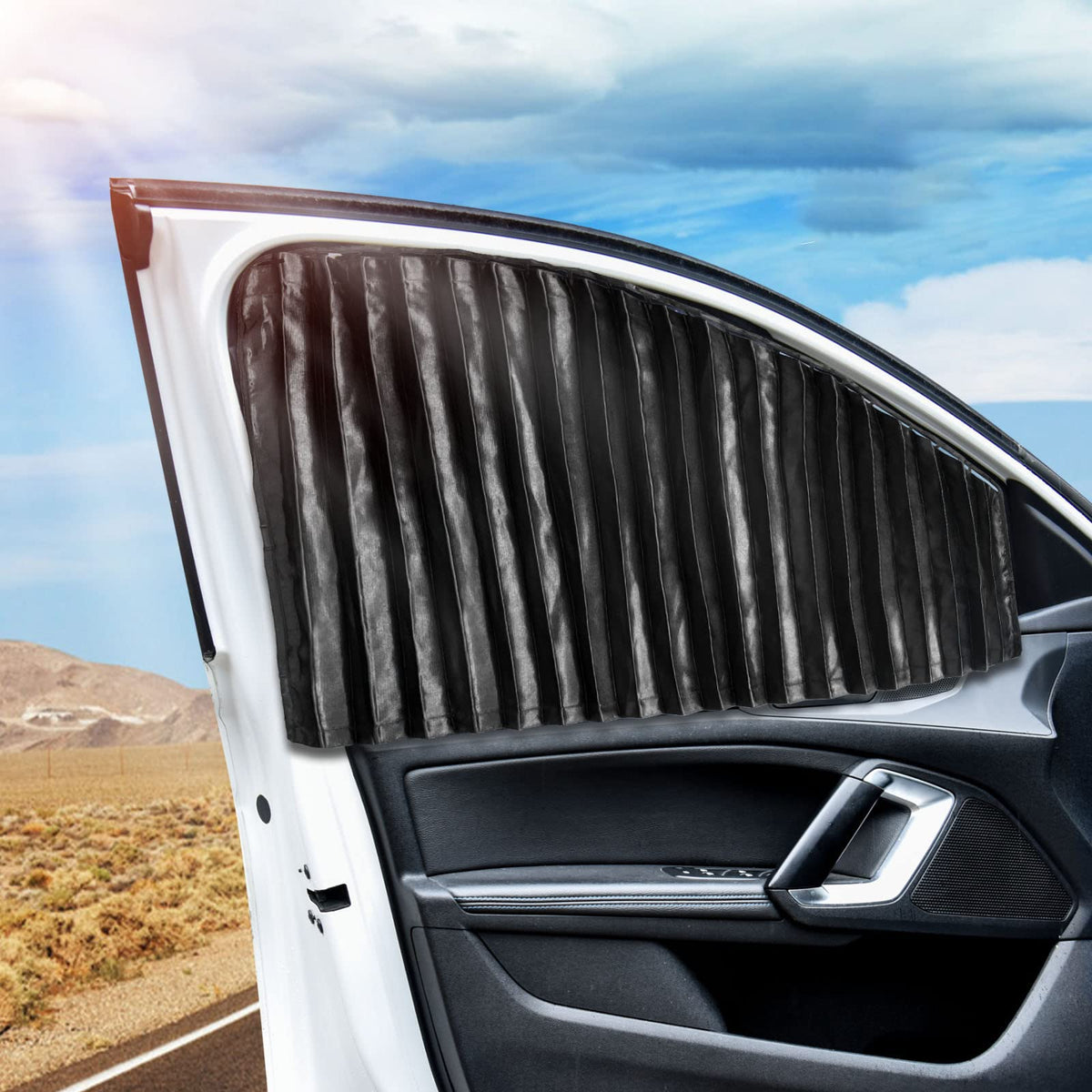 ZATOOTO front-window sun shade with magnets for quick, secure UV protection.