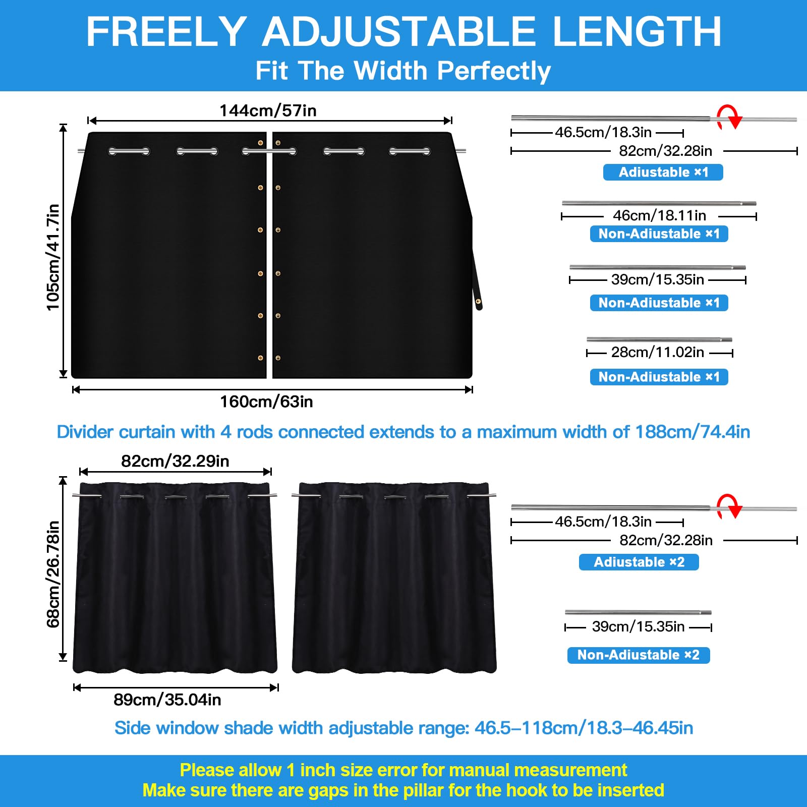 ZATOOTO privacy curtains with secure placement straps stay in place.