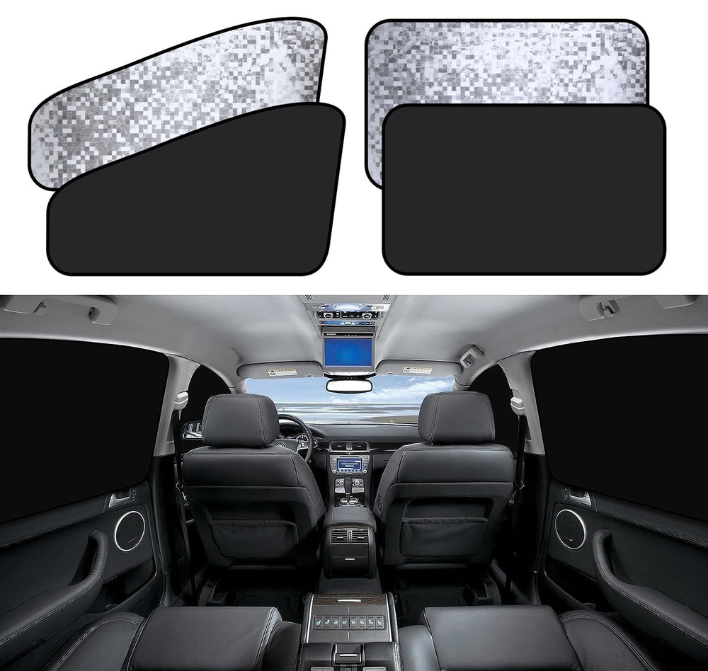 ZATOOTO side window sun shade keeps the car cooler on sunny days.