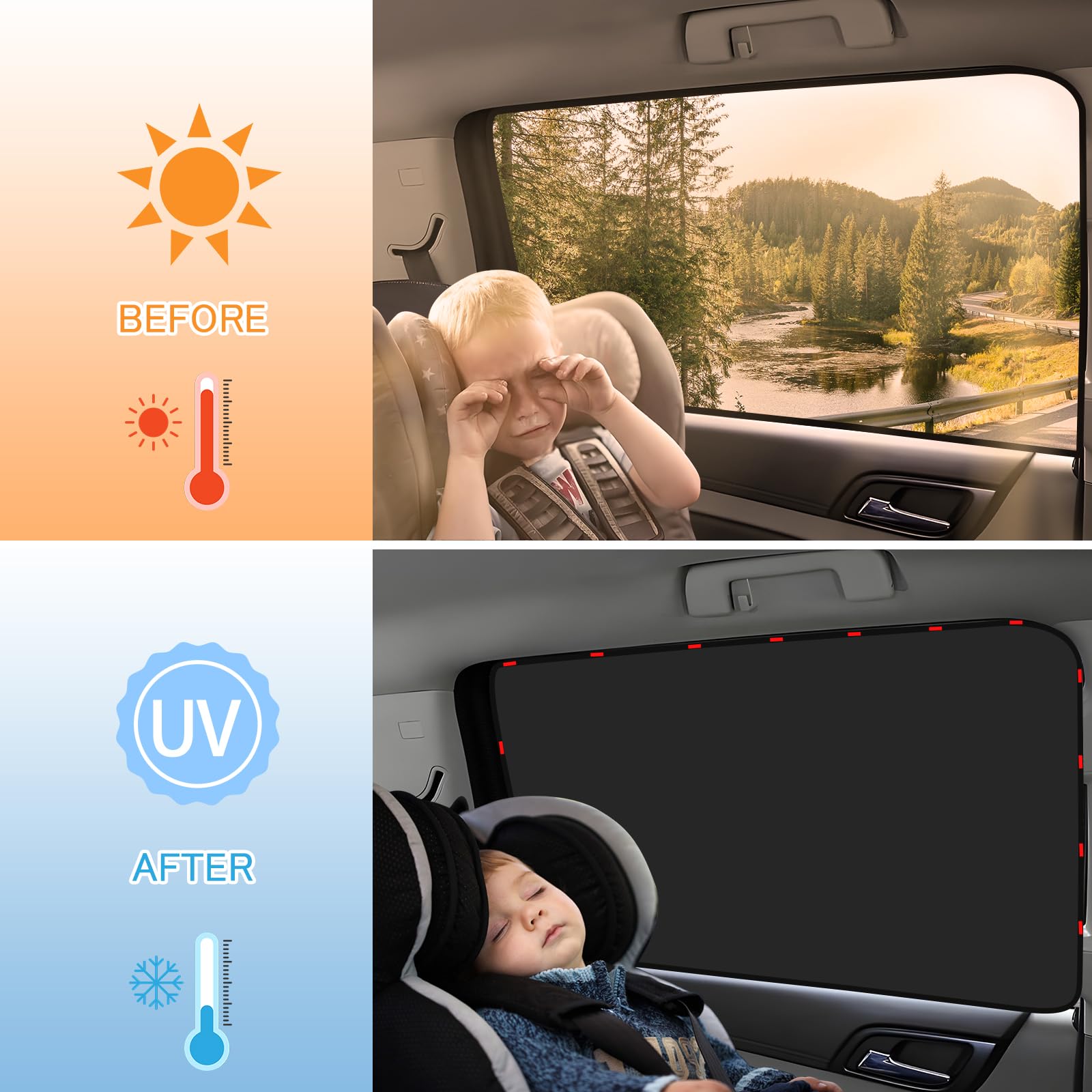 ZATOOTO soft privacy shade lowers glare for comfortable viewing.