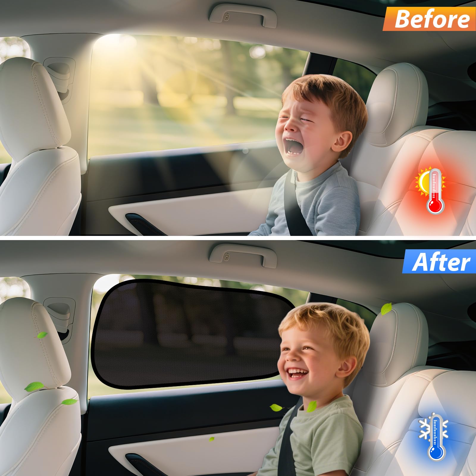 ZATOOTO static cling installation on Model Y window shade