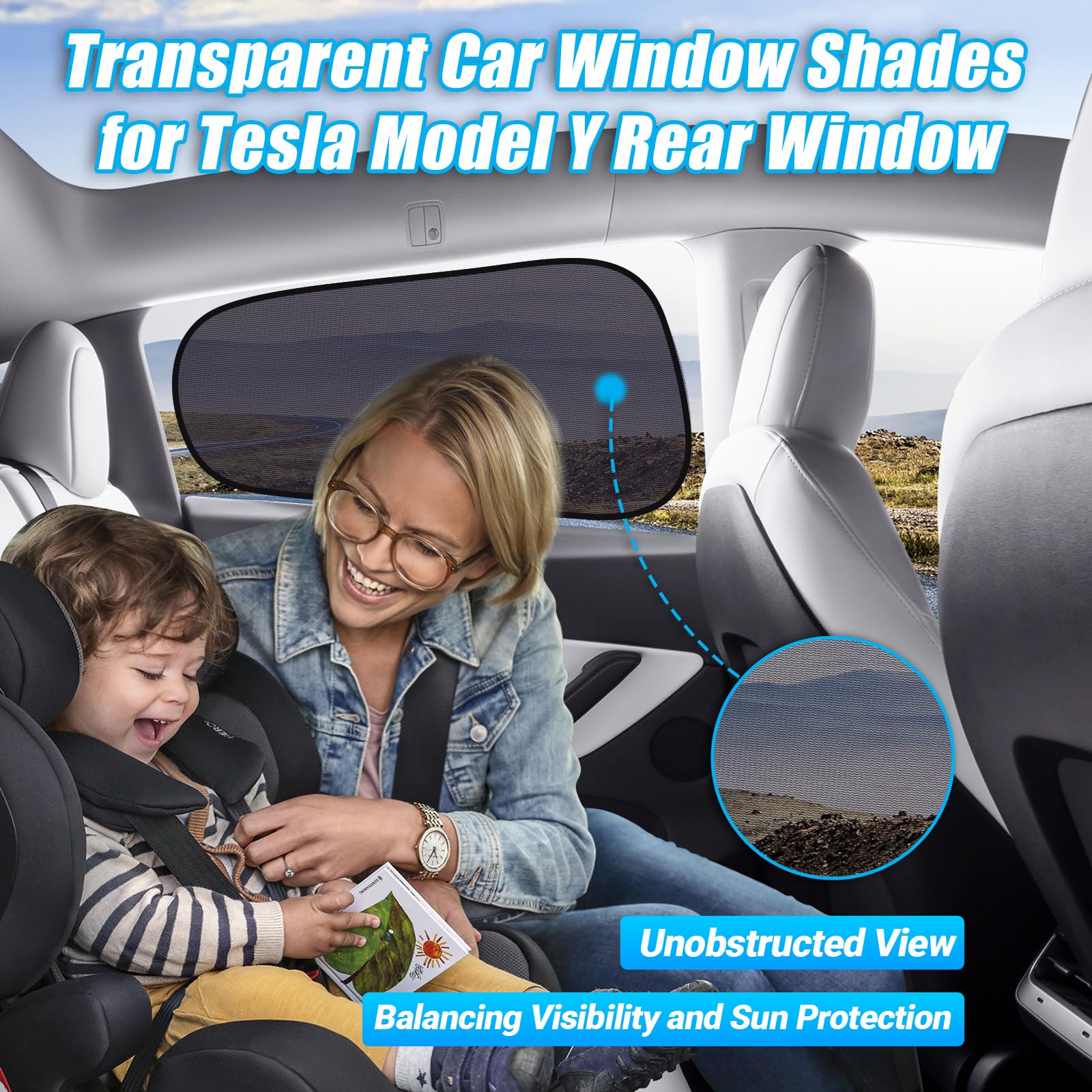 ZATOOTO rear shade resists wrinkles and supports many seasonal installs