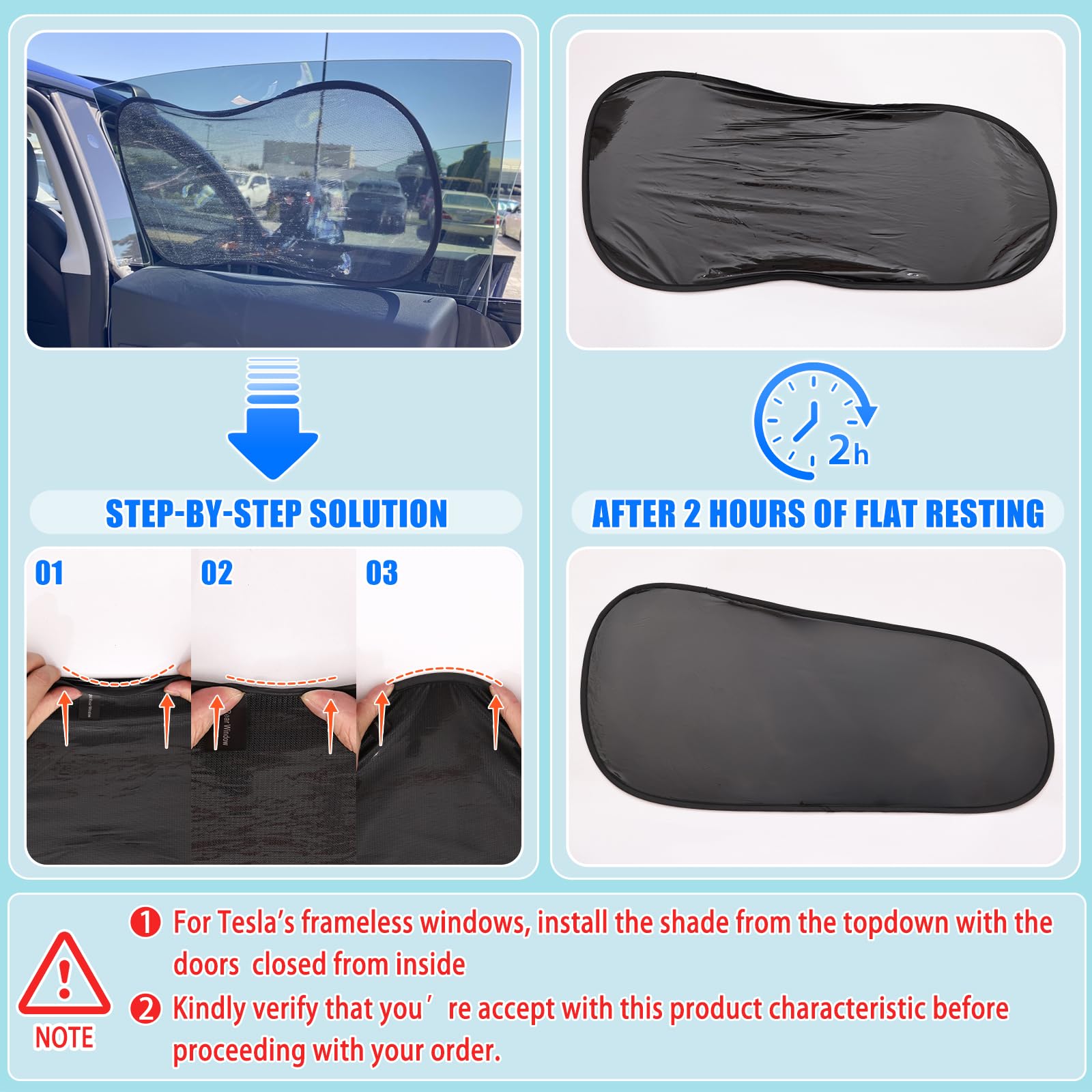 ZATOOTO Model Y rear window shade semi-transparent for privacy