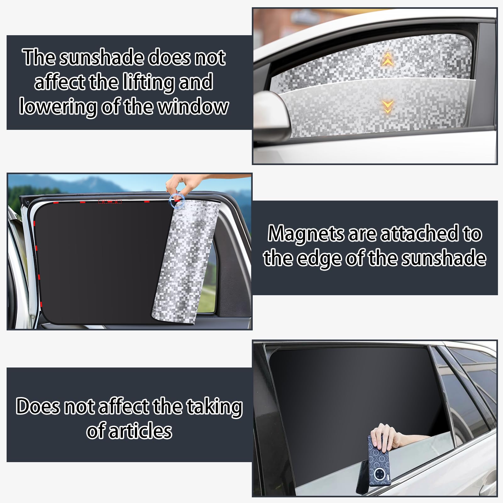 ZATOOTO UV-blocking window cover shields passengers from direct sun.