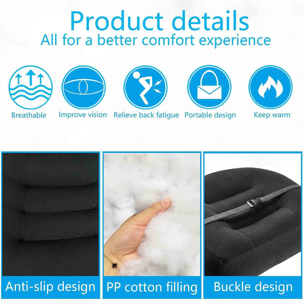 ZAVM booster-seat material-closeup highlights breathable fabric and soft filling