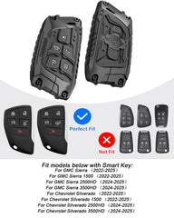 ZAZCQIL Chevy Silverado 1500 5-button fob cover guards with unobstructed signals