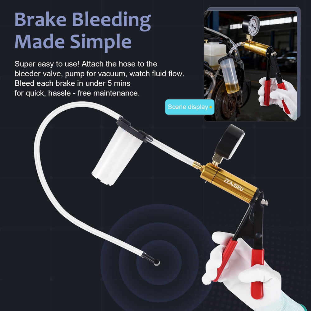 ZEAJSRU sealed brake fluid reservoir helps keep spills controlled