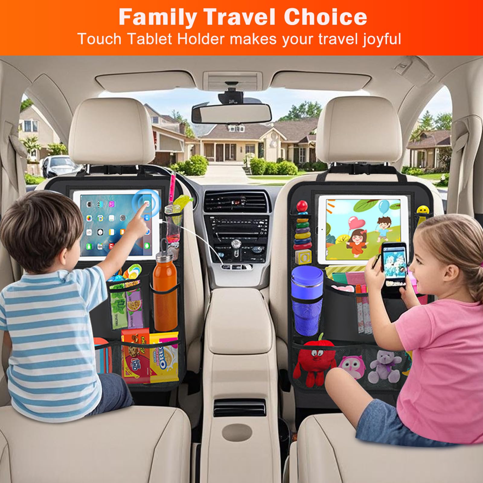 Zecirl durable 600D polyester shields upholstery while traveling with kids.