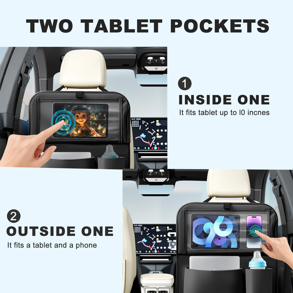 Zecirl tablet holder keeps devices accessible for kids during drives.