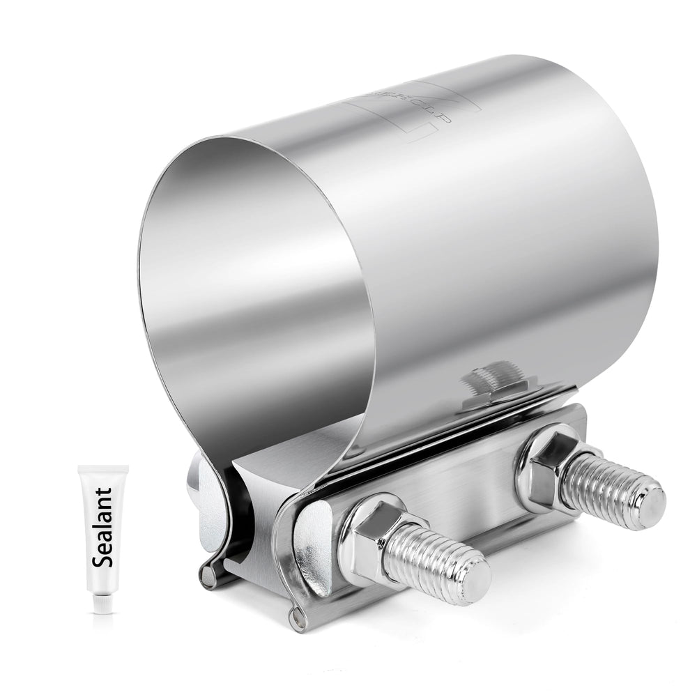 ZEHCLP exhaust clamp 3.5 inch band ready for quick, tool-friendly installation.
