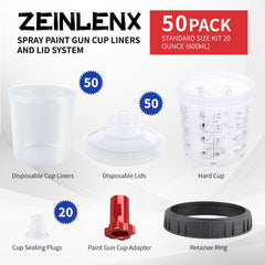 Zeinlenx cup adapter with 16mm thread fits HVLP guns for versatility.