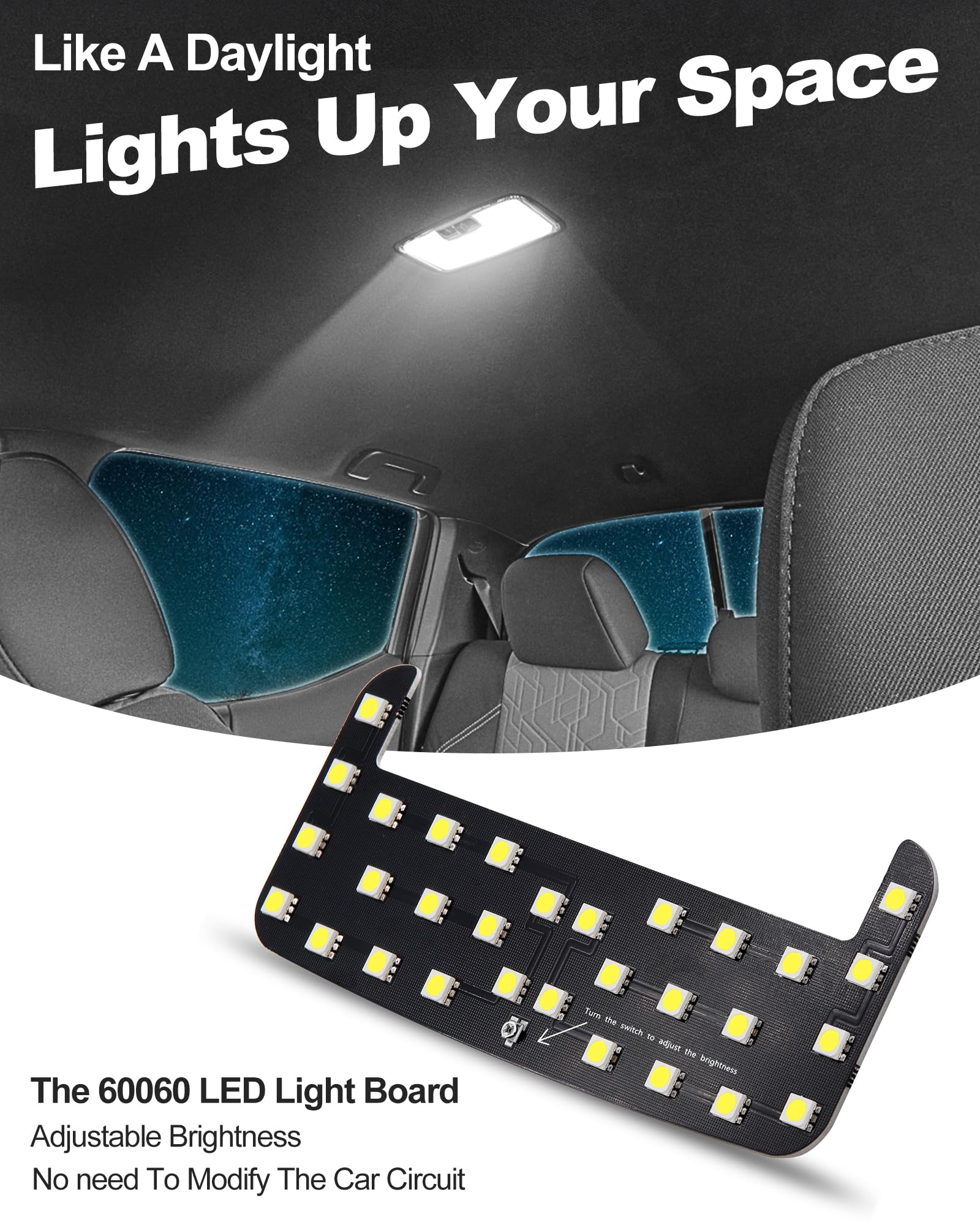 ZEN HON 6000K beads deliver pure white light for even cabin illumination.