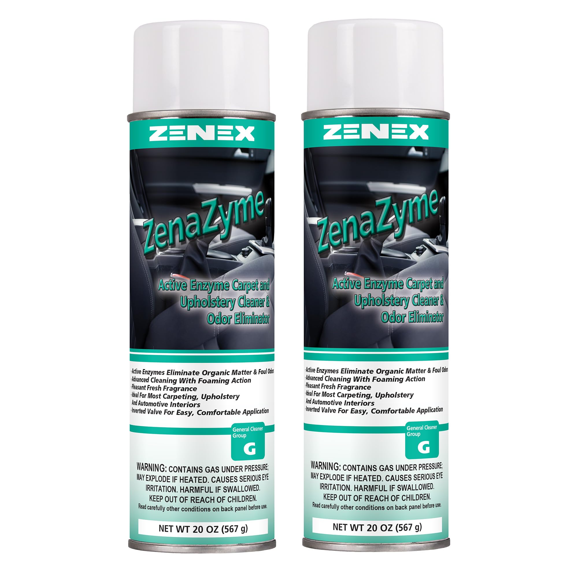 Zenex ZenaZyme bottle pour enables precise application for stubborn carpet stains.