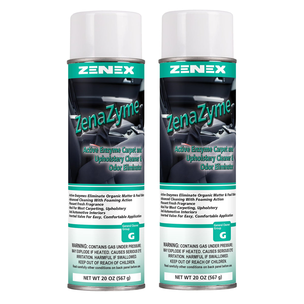 Zenex ZenaZyme bottle pour enables precise application for stubborn carpet stains.