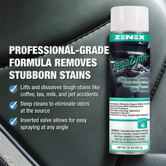 Zenex ZenaZyme foaming action lifts dirt from fibers for a thorough clean.