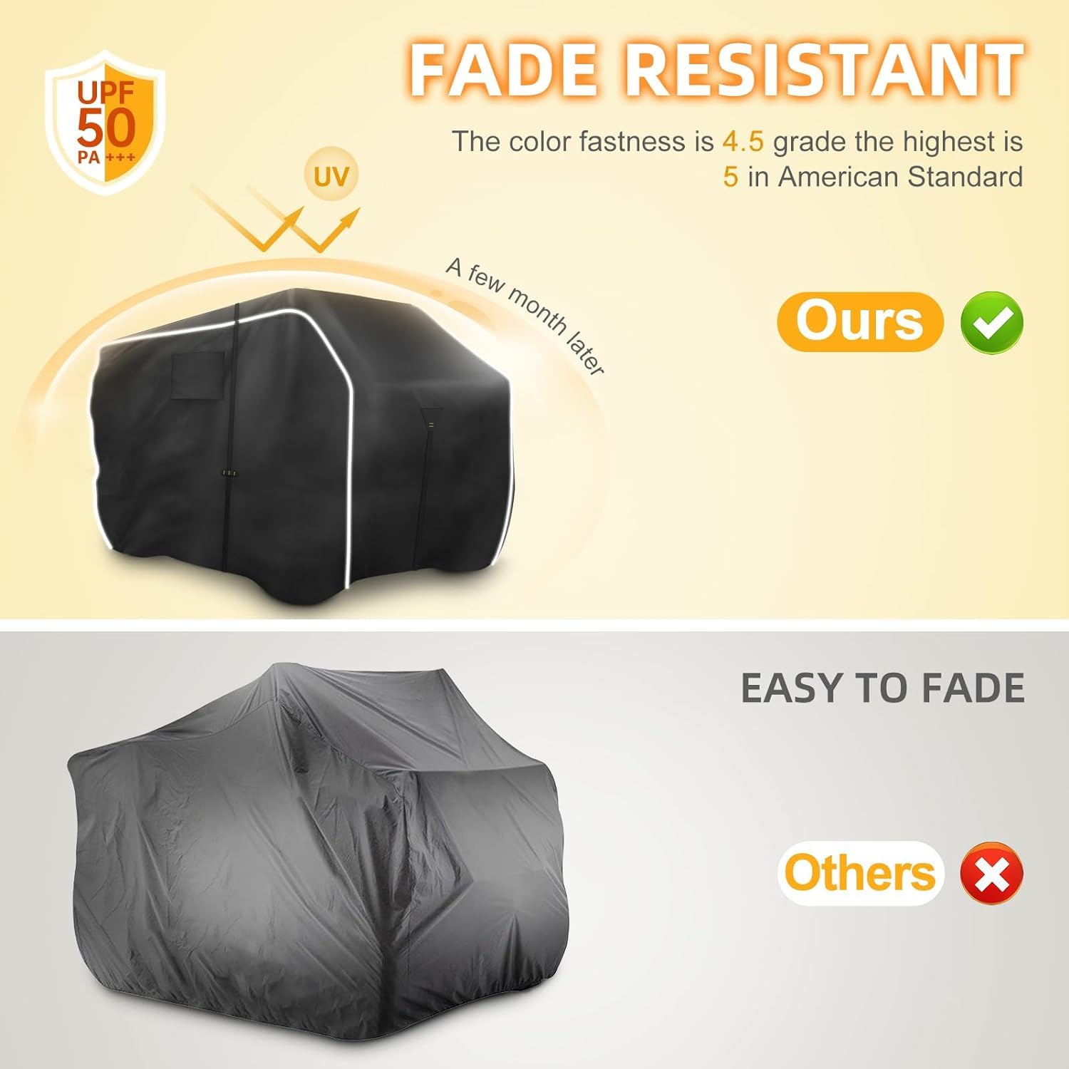 Zenicham cover with reflective stripes improves visibility during late-night storage.