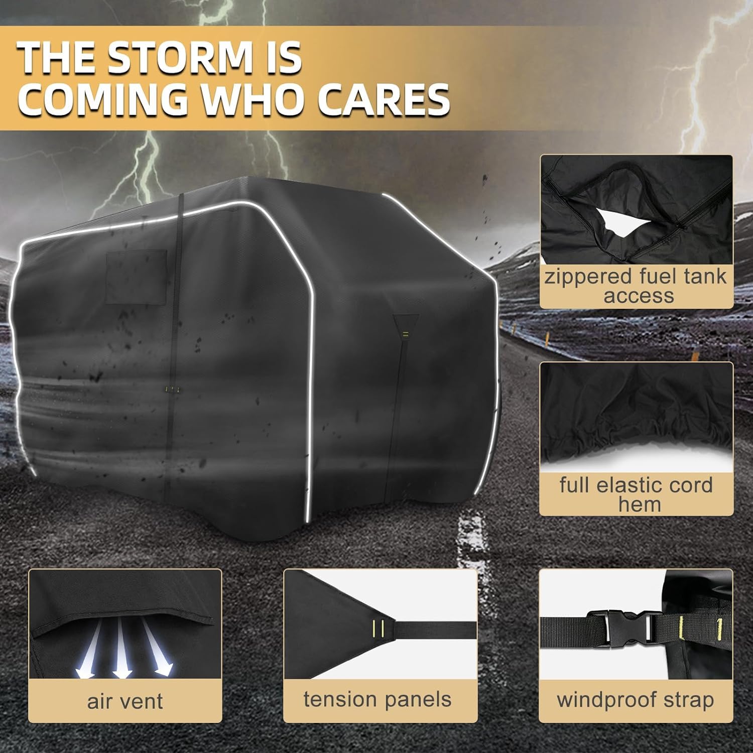 Zenicham ATV cover ventilation ports promote airflow and help minimize moisture buildup.