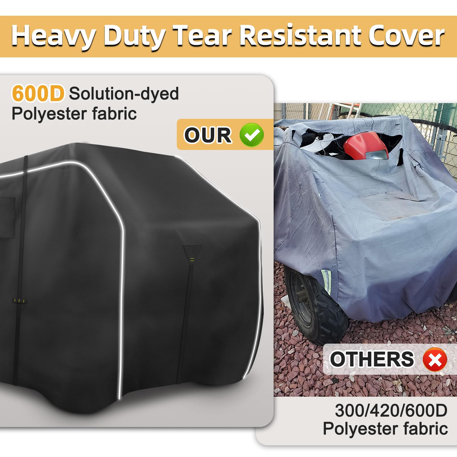 Zenicham 600D ATV cover windproof straps keep your quad secure.