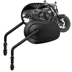 ZENTHOR black tapered mirrors with long stem for enhanced rear visibility on Harley bikes