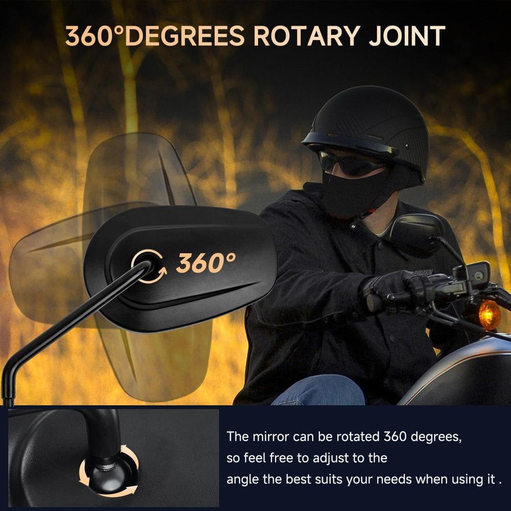 ZENTHOR Harley-fit mirrors with 8mm threads for broad compatibility