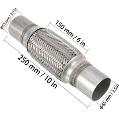 ZEONHAK exhaust flex pipe side installation shows easy fitment in vehicle exhaust systems