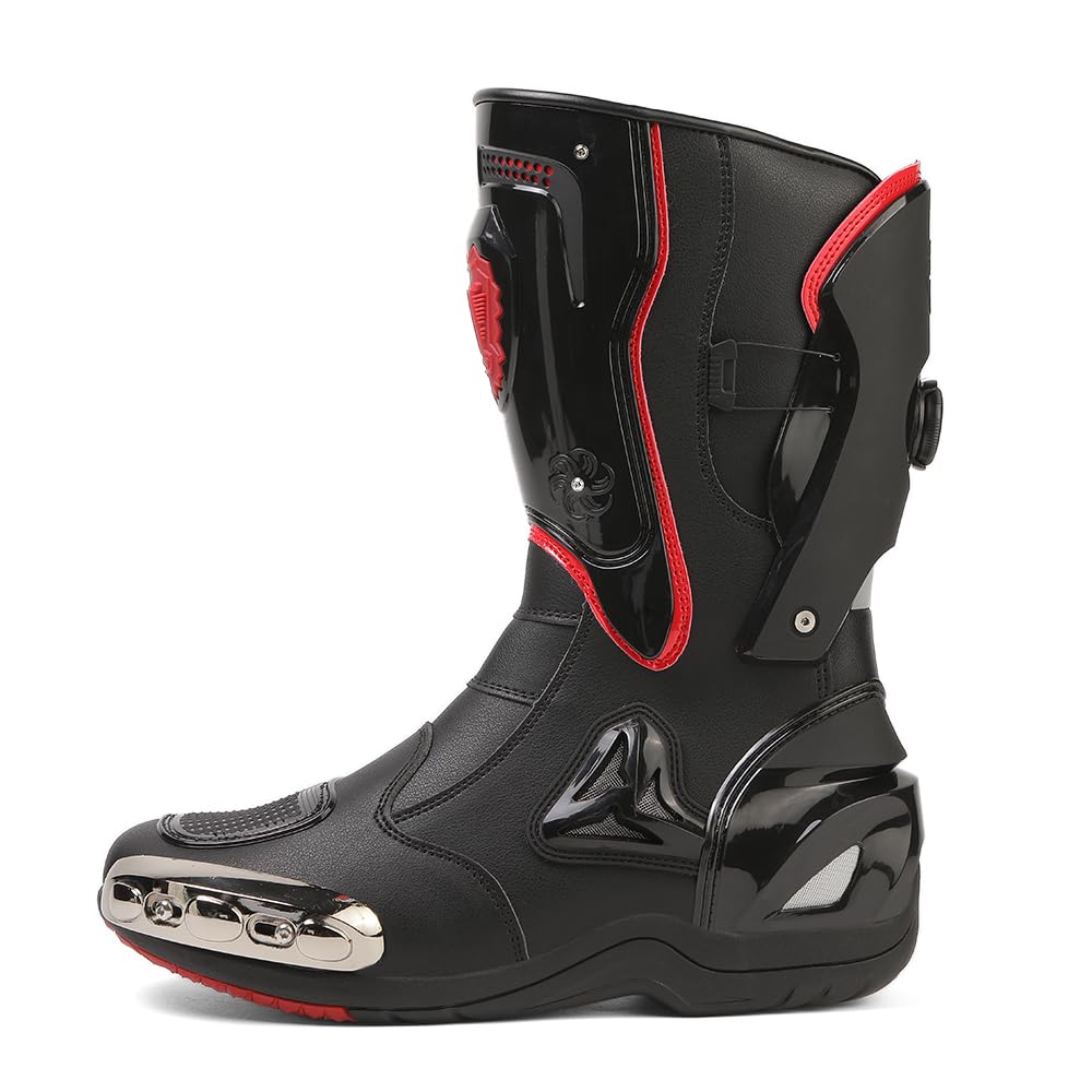 Zeozoom motorcycle boots in black leather for durable riding protection