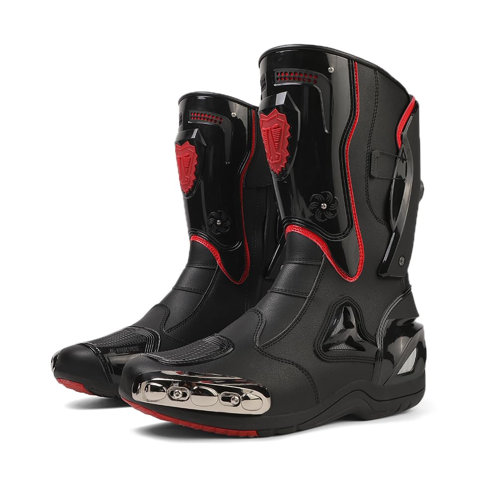 Zeozoom motorcycle boots sole traction for stable footing on varied surfaces.