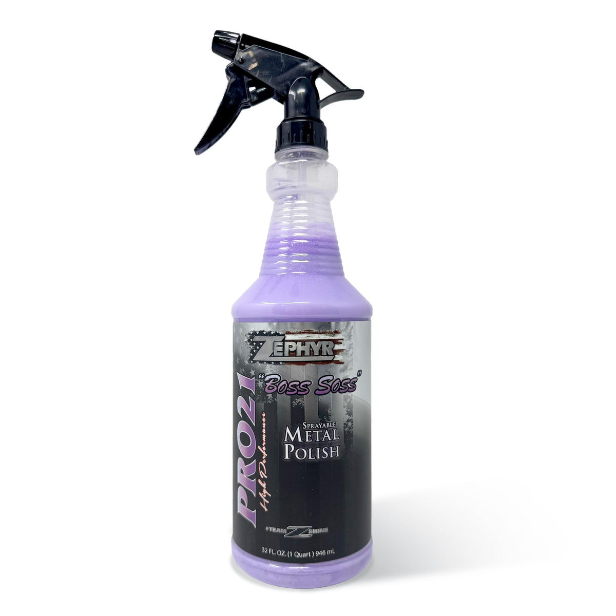 Zephyr Pro 21 Boss Soss sprayable polish bottle close-up for convenient application