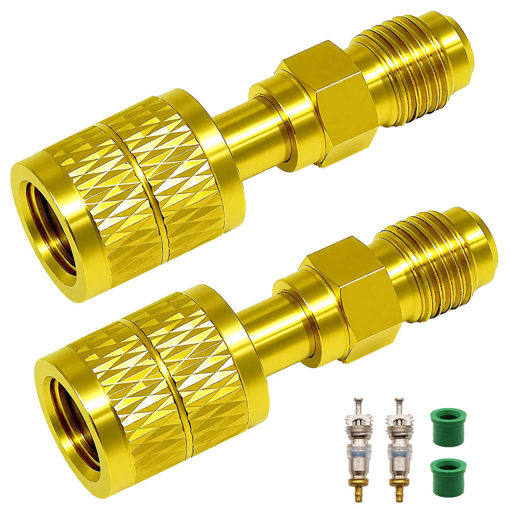 Zepkouel R32/R454B adapter with 1/4in LH SAE female to male, ensures precise HVAC connections