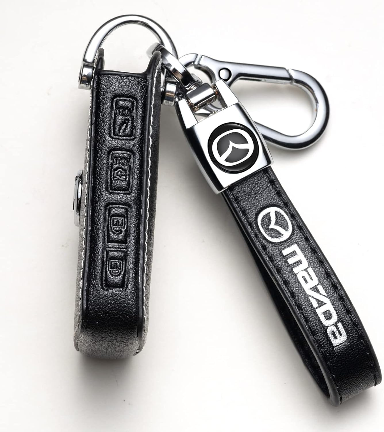 ZERAL leather key fob cover for Mazda Atenza emphasizes premium texture and durable build