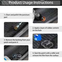 ZERINT bias-ply patch in use demonstrates nailhole reinforcement on tubeless tires
