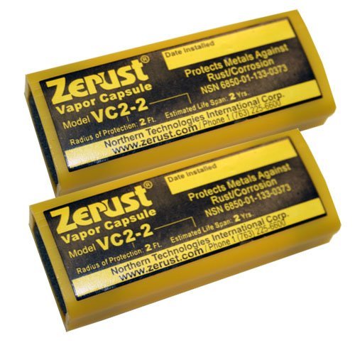Zerust VC2-2 NoRust Vapor Capsule protects metals in storage with a two-foot rust barrier