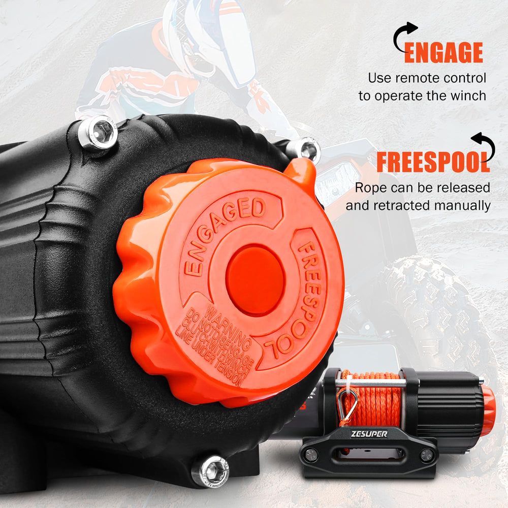 ZESUPER 4500lb winch hawse fairlead guides rope for smoother pulls.