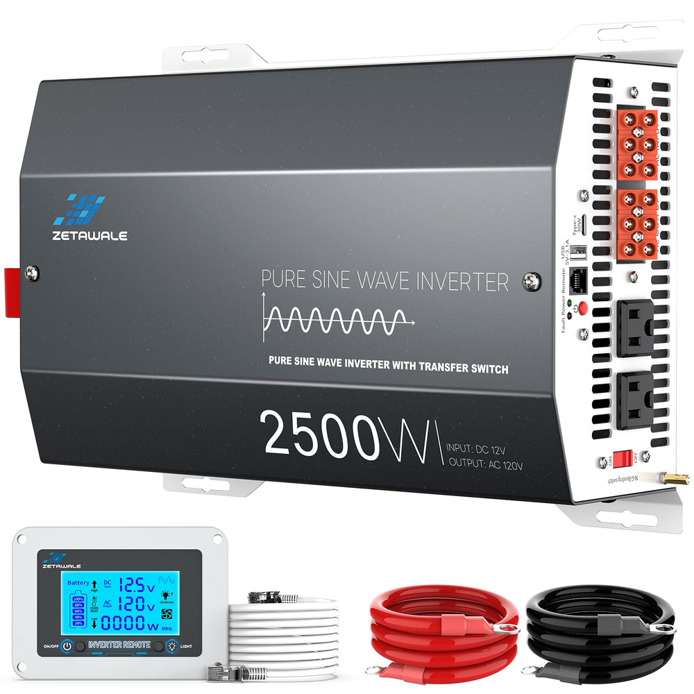 ZETAWALE 2500W inverter front view powering RV appliances smoothly