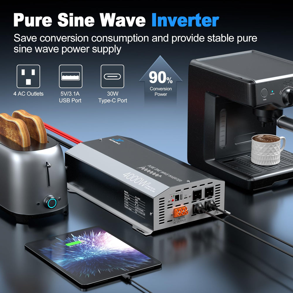 ZETAWALE 4000W inverter back panel with durable connections for heavy use