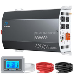 ZETAWALE 4000W inverter front view for off-grid solar setups.