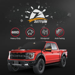 Zettum windshield cover features easy on-off design for quick setup.