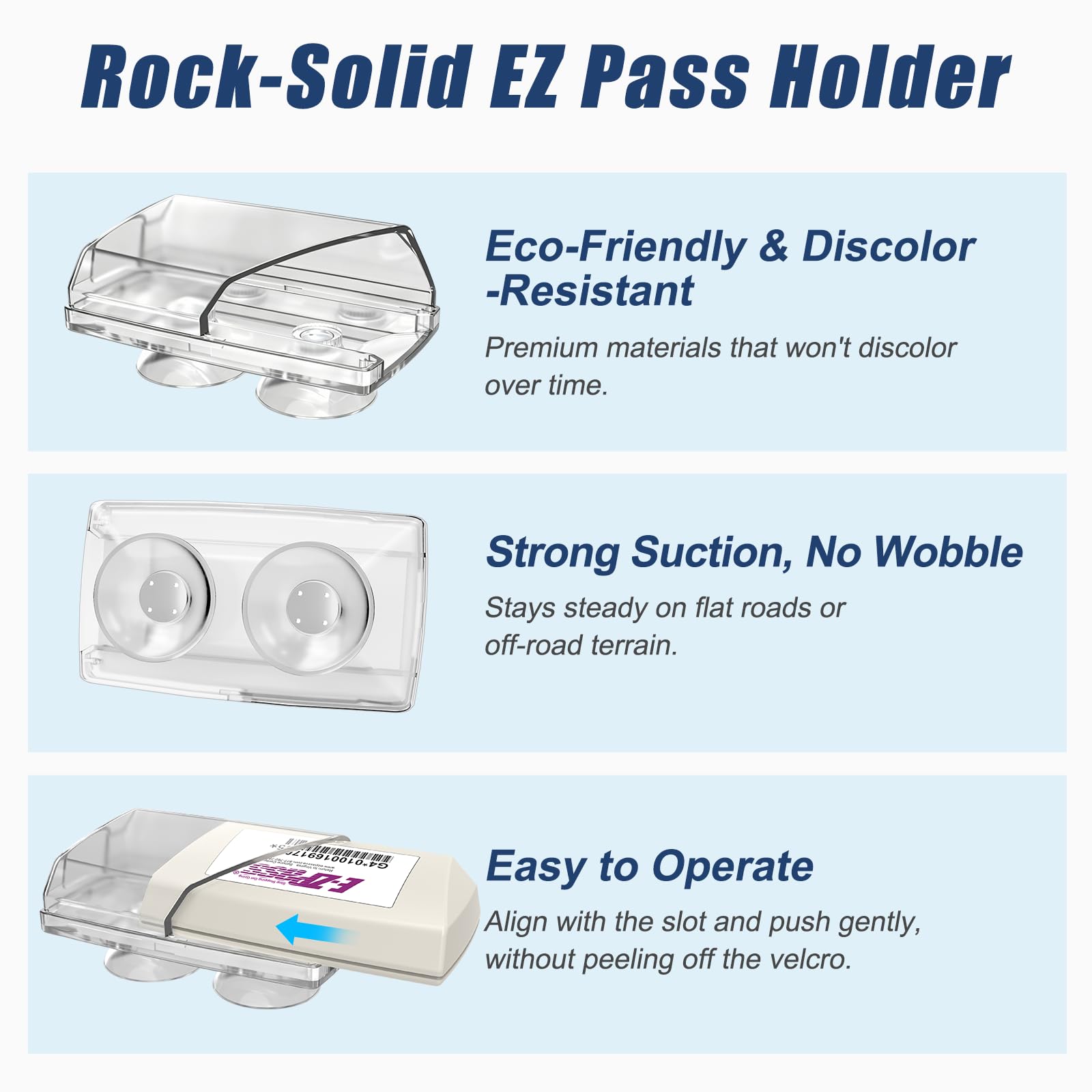 Zeyitian EZ Pass Holder easy installation with no adhesive