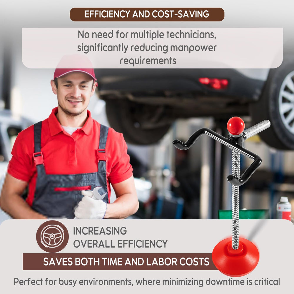 Smooth edges prevent scratches while holding the wheel during servicing