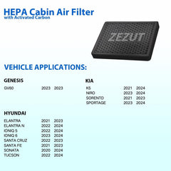 ZEZUT cabin air filter HEPA standards badge signals high filtration