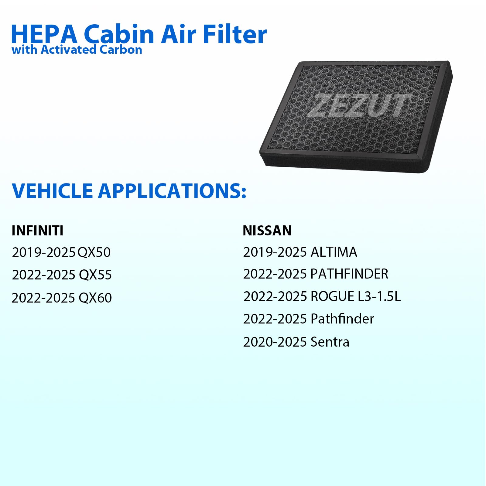 ZEZUT cabin air filter HEPA test demonstrates filtration performance