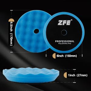 ZFE waffle foam buffing pad for smooth polishing and glaze.