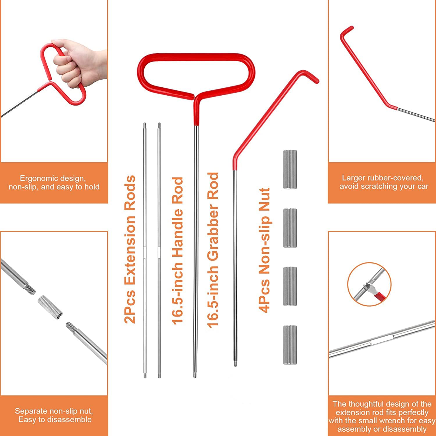 ZGHKXY stainless steel tool kit with long reach for hard-to-access areas