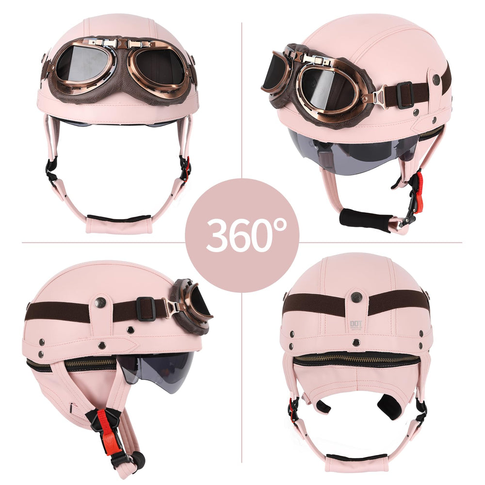 ZGMZLBBD pink DOT-approved helmet for road-legal safety.