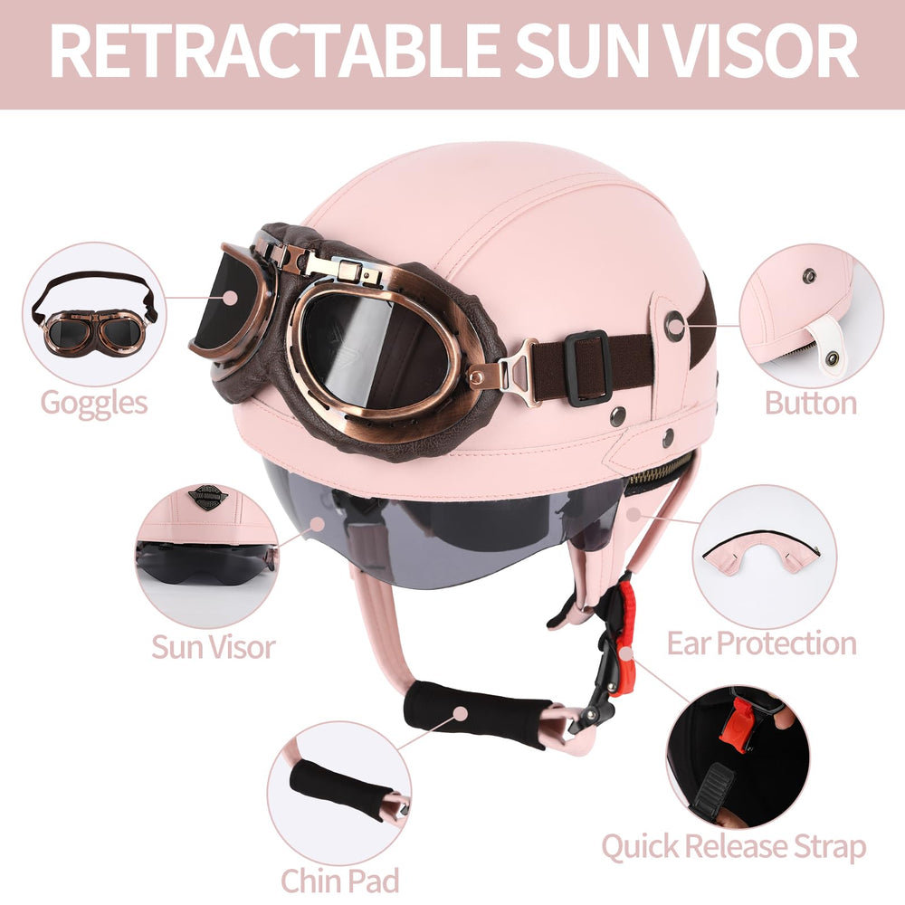ZGMZLBBD goggles and sun visor protect from wind and sun glare.
